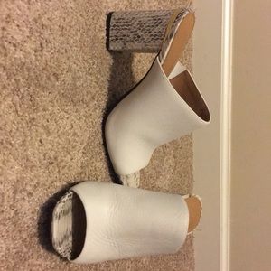 Calvin Klein leather snakeskin mules